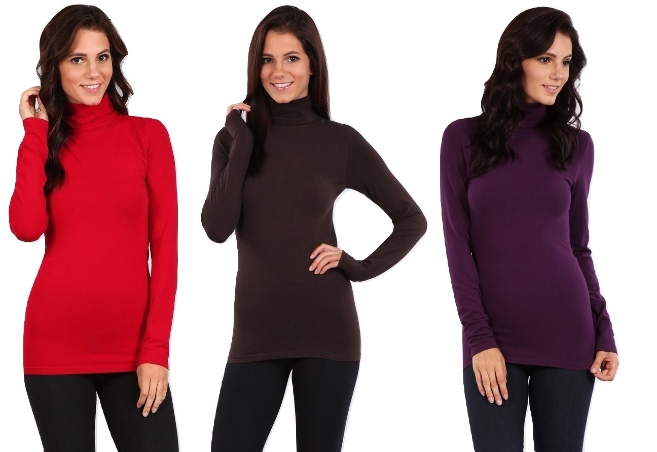 M-Rena Turtle Neck Long Sleeve Seamless Essential Top