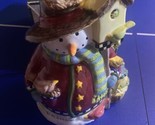 2003 Gibson Snowman Frolic Cookie Jar ~ Christmas ~ Birdhouse Awesome Co... - $49.50