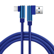 [Pack Of 2] Reiko 3.3FT Nylon braided Material Type C USB 2.0 Data Cable In Blue - £16.15 GBP