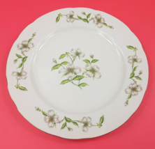 White Floral Scalloped Edge Flower Elegant Plate Lefton Vintage 80s 03678 - £5.85 GBP