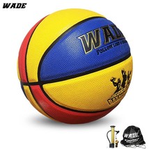 WADE  PU Leather Colorful 7# Adult Basketball Ball for Kids Cute Design for Scho - £94.66 GBP