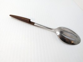 Ekco Serving Spoon Eterna Canoe Muffin Straight Slotted Forged Stainless Hook - $24.75
