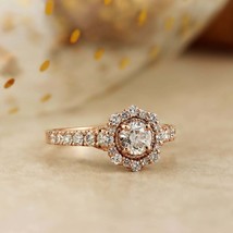 1.25Ct Round Diamond Flower Shape Beautiful Engagement Ring 14K P/Y/W Gold Over - £75.16 GBP