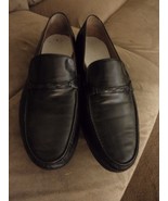 Black BALLY Leather Classic Loafers Shoes size 12 US made in Italy - $172.54 CAD