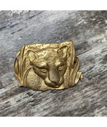JJ Jonette Brooch Leopard Jaguar Gold Tone Cat Figural Large Pin Signed ... - $14.99