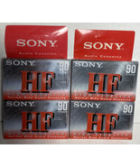 SONY HF 90 Minute Blank Audio Cassette Tapes 4 Tapes New Sealed  - £17.16 GBP