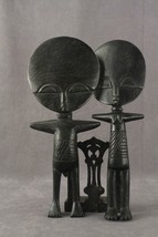 Vintage Ethnic African Art Carved Wood Pair Ashanti Akuaba Fertility Sta... - $86.00