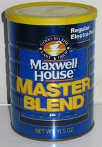 Vintage Empty Maxwell Coffee House 11.5 Ounce Master Blend with Lid Prop... - £6.99 GBP