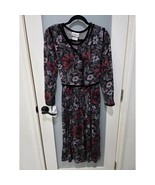 Vintage Personal Favourites 2pc Floral Dress Set Sz 11/12 Rayon Dark Cot... - $42.00