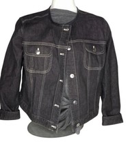Ladies Chaps Size 1X Black Collarless  Denim Ranch Side Jacket MSRP 109 NWT - £19.39 GBP