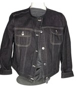 Ladies Chaps Size 1X Black Collarless  Denim Ranch Side Jacket MSRP 109 NWT - £19.38 GBP