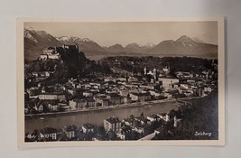 Vintage RPPC Bird&#39;s Eye View Salzburg Austria Real Photo Postcard Castle... - £11.81 GBP