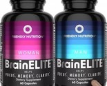Friendly Nutrition BrainElite Focus Memory Clarity Men / Women 60caps 2p... - $38.00