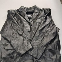 Shepherd's Collection Womens Black Genuine Leather Buttons Jacket With Liner 4XL image 14