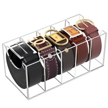 Belt Organizer, Acrylic Belt Organizer, 5 Compartment Belt Organizer For... - £30.82 GBP