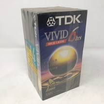 NIP Pack of 4 Blank TDK Vivid 6 Hours Hrs High Grade VHS T-120 Videotapes - $34.64