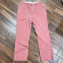 Berle $160 Charleston Khakis Flat Front Chino Pants Pink 36 Cotton Prepp... - $736.44 MXN