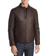 COLE HAAN Men&#39;s Lambskin Leather Moto Jacket In Java Size Medium B4HP $695 - $338.97 CAD
