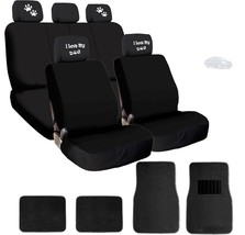 For Nissan New 4X I Love My Dog Paws Logo Headrest With Seat Covers And Mats - £48.33 GBP