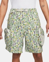 Nike ACG Cargo Shorts &quot;Snowgrass&quot; Floral Print Light Bone Large - £46.40 GBP