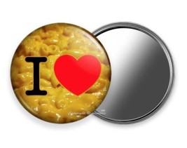 Funny Qs I Love Macaroni Mac And Cheddar Cheese Heart Hand Purse Pocket Mirror - £11.76 GBP+