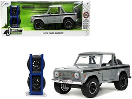 1973 Ford Bronco Pickup Truck Gray with Black Stripes with Extra Wheels "Just T - £39.78 GBP