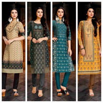 Damen Salwar Suit &amp; Dupatta Konfektions- Digitaldruck Ethnisch Mode Wear M Bis - £30.40 GBP