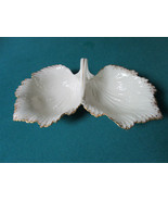 LENOX DOUBLE DISH LEAF WITH GOLD HANDLE DISH CHRISTMAS - $75.23