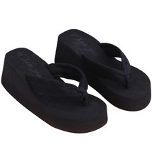 Summer Soft Women Open Toe Wedge Sandals Thong Flip Flops Platform Slippers Beac - £16.28 GBP