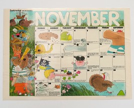November 1981 2-Sided Class Calendar &amp; Owl Poster Instructor Magazine Su... - £15.49 GBP