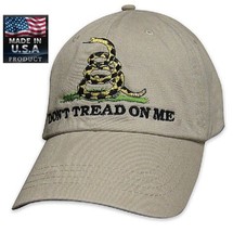 *USA MADE GADSDEN DONT TREAD ON ME Rebel Snake TAN Baseball CAP HAT Adju... - £15.65 GBP