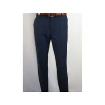 Men Renoir Flat Front Suit Separate Pants Slim Fit Soft Feel Slacks 201-19 Navy image 12