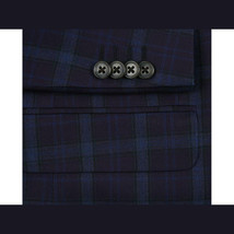 Men's Soft Wool Sport Coat English Plaid Window Pane 556-7 Plum Blue Renoir image 2