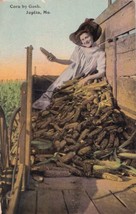 Farm Girl Wearing Bonnet Sits in Wagon Corn By Gosh Joplin MO 1911 Postcard E02 - £4.71 GBP
