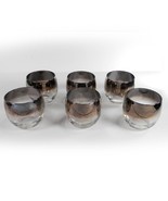 6 Vintage Silver Fade Drink Glasses Mid Century Roly Poly Luster Vitreon... - $70.72 CAD