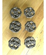 6 Cast Iron Drawer Cabinet Pull Knobs Large W/ Back Plate HANDLES LARGE ... - $440.82 MXN