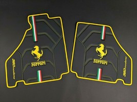 Ferrari 360 Eco Leather Floor Mats Black/Yellow - £546.80 GBP