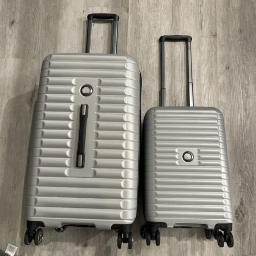 Delsey Paris 2pc Trunk Spinner Hardside Luggage Set 22” & 29”- White Silver - £109.02 GBP