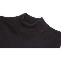 Men's Sweater Knit By BRANGO Turkey Mock Neck Cotton Blend 21050 Black image 4