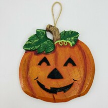 Pumpkin Jack-o’-lantern Halloween Wooden Hanging Decoration Door Porch Wall - $9.97