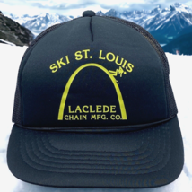 Vtg Ski St Louis Laclede MO Chain Mfg Co. Black Truckers Cap Hat Mesh Sn... - £9.55 GBP