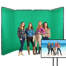 7.87Ft X 13.12Ft Portable Large Chromakey Green Screen Backdrop With Sta... - £233.70 GBP