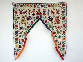 Vintage Welcome Gate Toran Door Valance Window Décor Tapestry Wall Hanging DV42 - £58.33 GBP