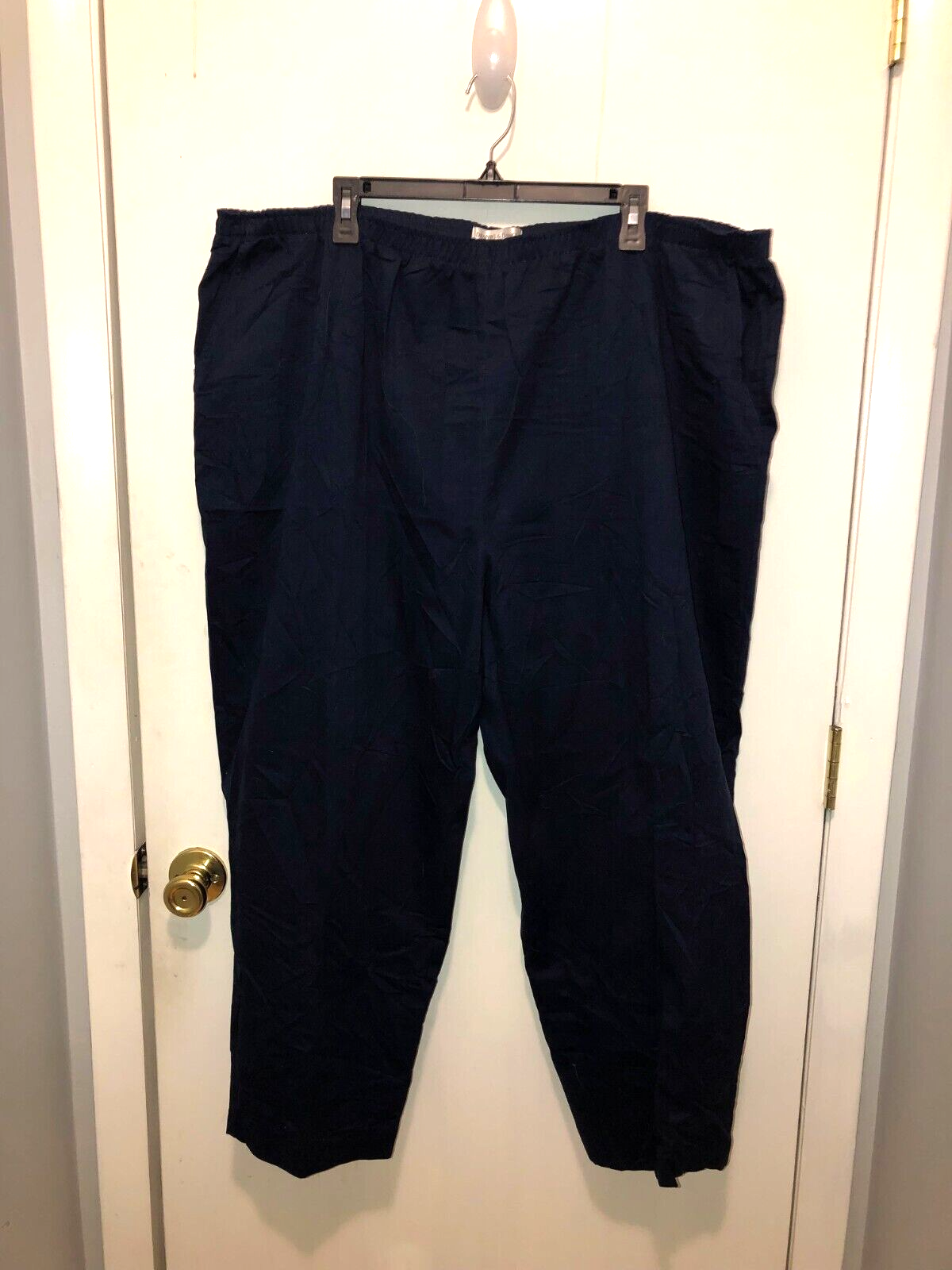 Draper&#39;s &amp; Damon&#39;s 24W Petite Pants Elastic Waist Navy Blue Waist 46-50&quot; - $7.91