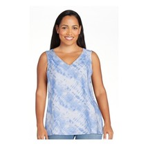 Time and Tru Womens Blue Paradise Linen V-Neck Tank Top, Size S 4-6 NWT - $11.99