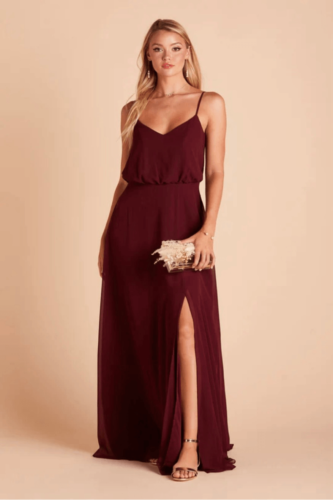 Primary image for Birdie Grey Gwennie Womens Medium Bridesmaid Maxi Dress Cabernet Formal NWT