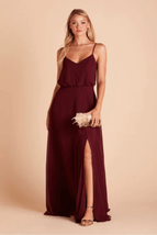Birdie Grey Gwennie Womens Medium Bridesmaid Maxi Dress Cabernet Formal NWT - $74.78