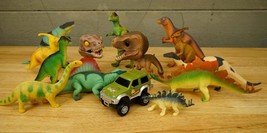 Bulk Preschool Pretend Play Lot Plastic &amp; Rubber Toy Dinosaurs Many Identified - £15.81 GBP