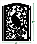 Metal Art Gate Iron Garden Decorative Walk Thru Pedestrian Peacock gate - $17,833.17 MXN