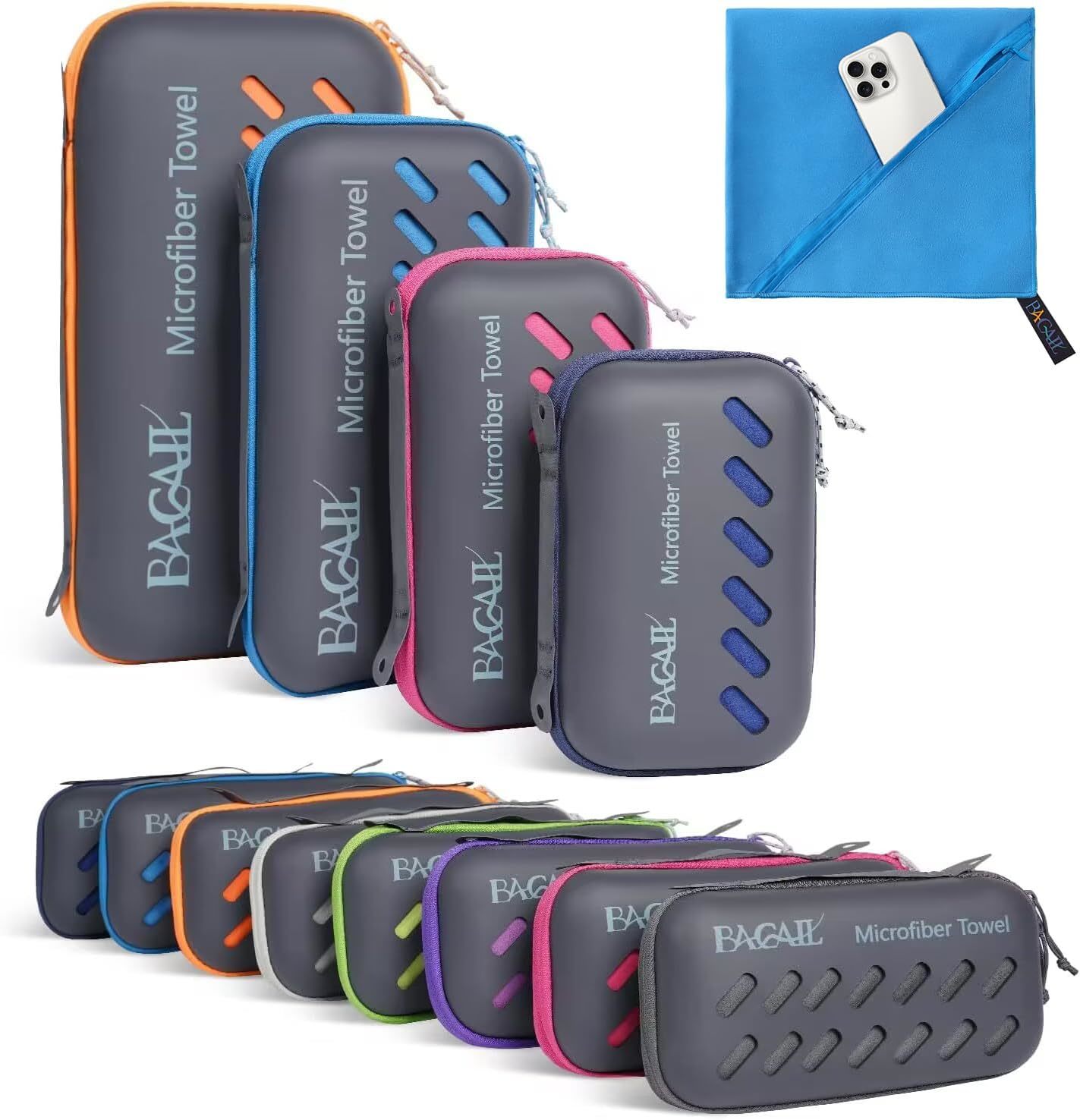 Bagail Camping Towel With Eva Case, Compact &amp; Ultra Soft, Hiking And Yoga - $31.99